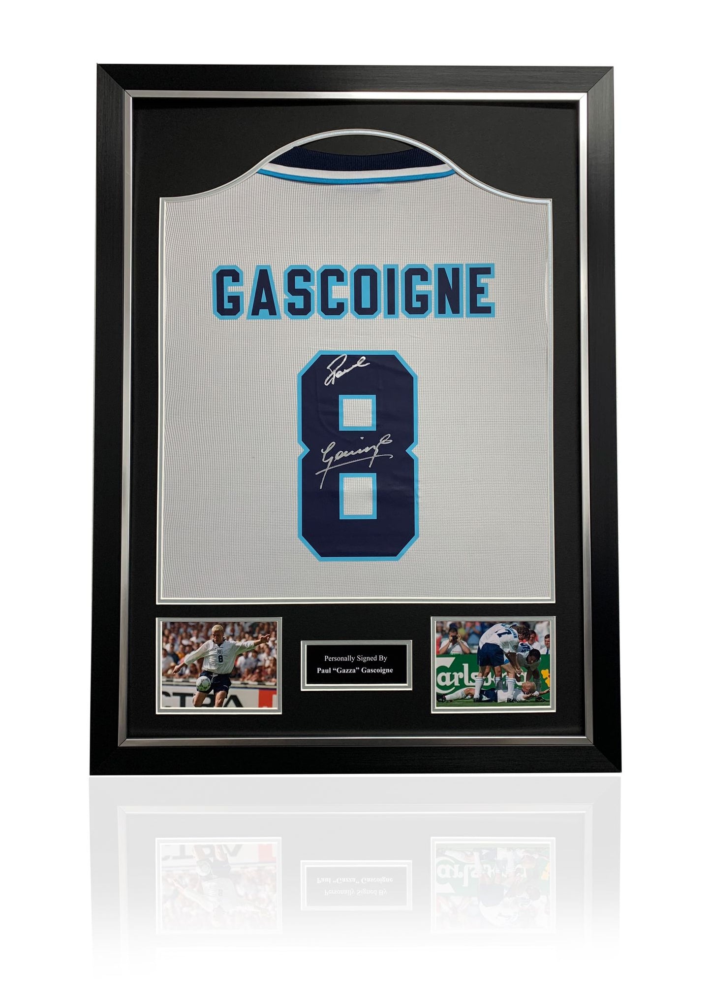 Paul Gazza Gascoigne Euro 96 signed framed England shirt