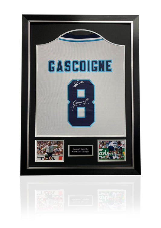 Paul Gazza Gascoigne Euro 96 signed framed England shirt