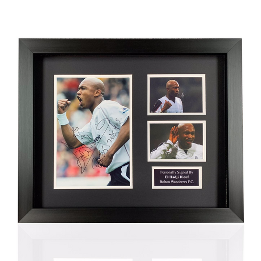 El Hadji Diouf Bolton Wanderers FC hand signed framed photo montage