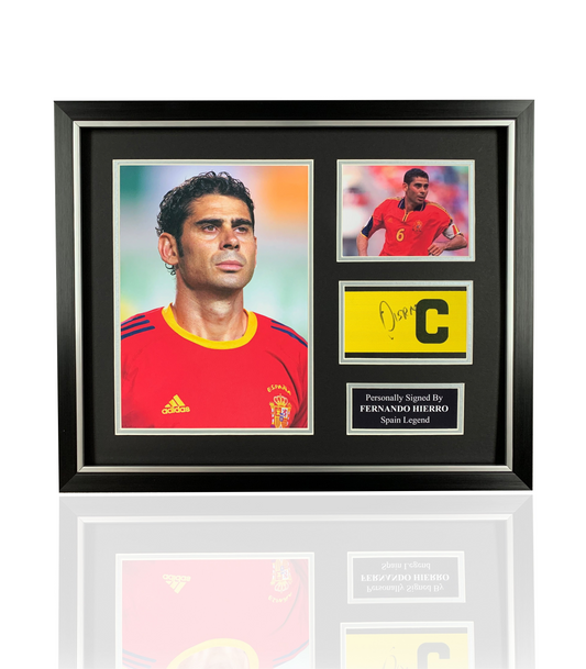 Fernando Hierro signed framed Spain captains armband