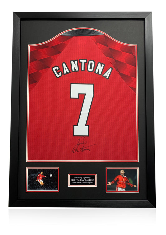 Eric Cantona number 7 Manchester United signed framed shirt