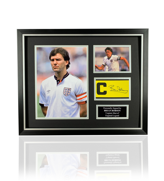 Bryan Robson signed framed England captains armband