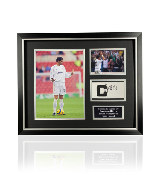 Fernando Hierro signed framed Bolton Wanderers captains armband