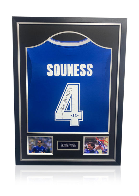 Graeme Souness Signed Framed Rangers Shirt - DEFECTED