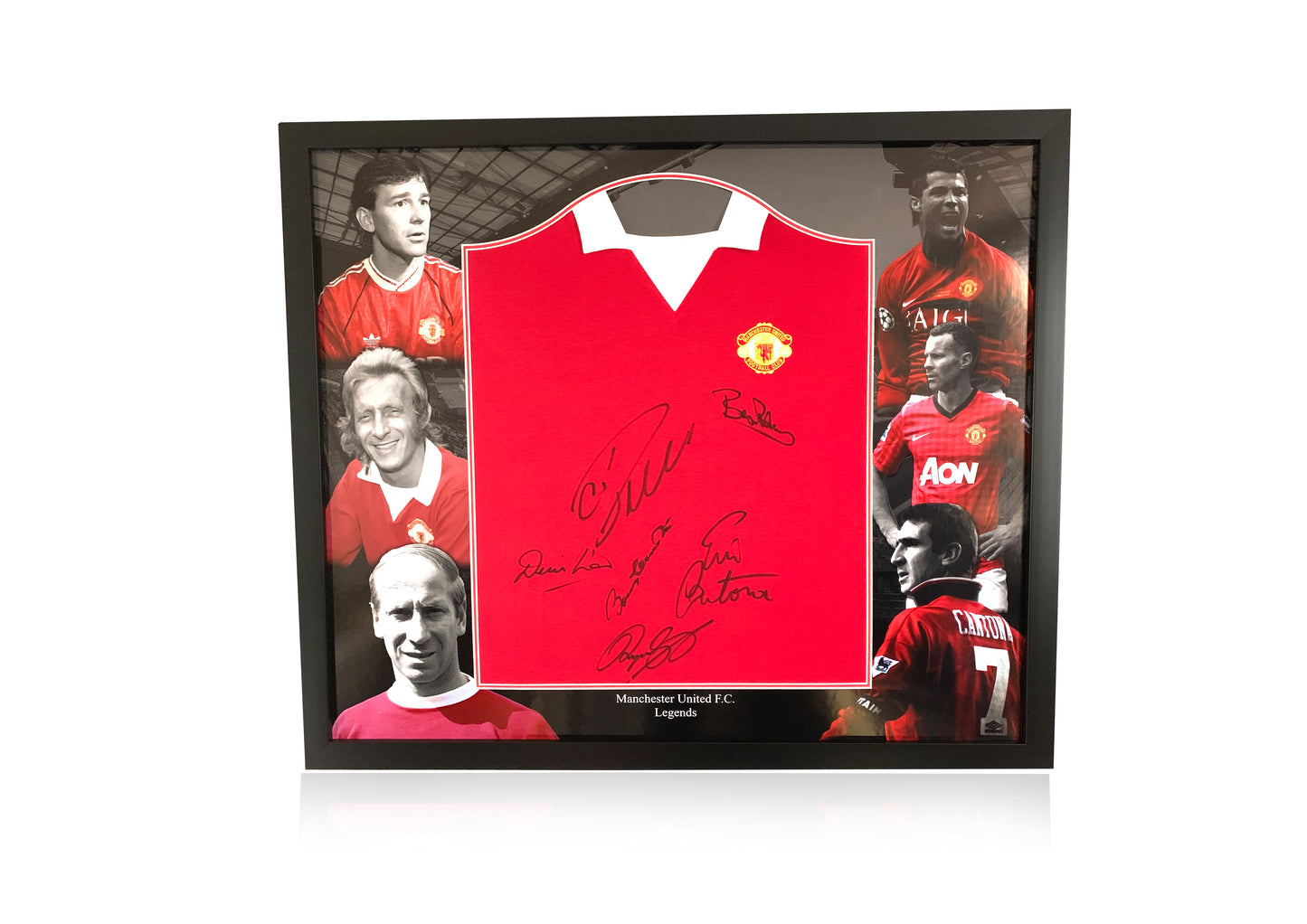Manchester United Legends signed shirt deluxe montage framed