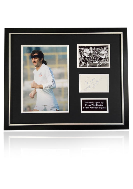 Frank Worthington Bolton Wanderers signed framed photo montage