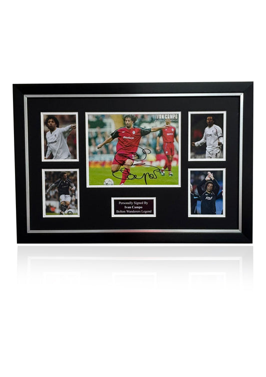 Ivan Campo signed framed photo Bolton Wanderers montage