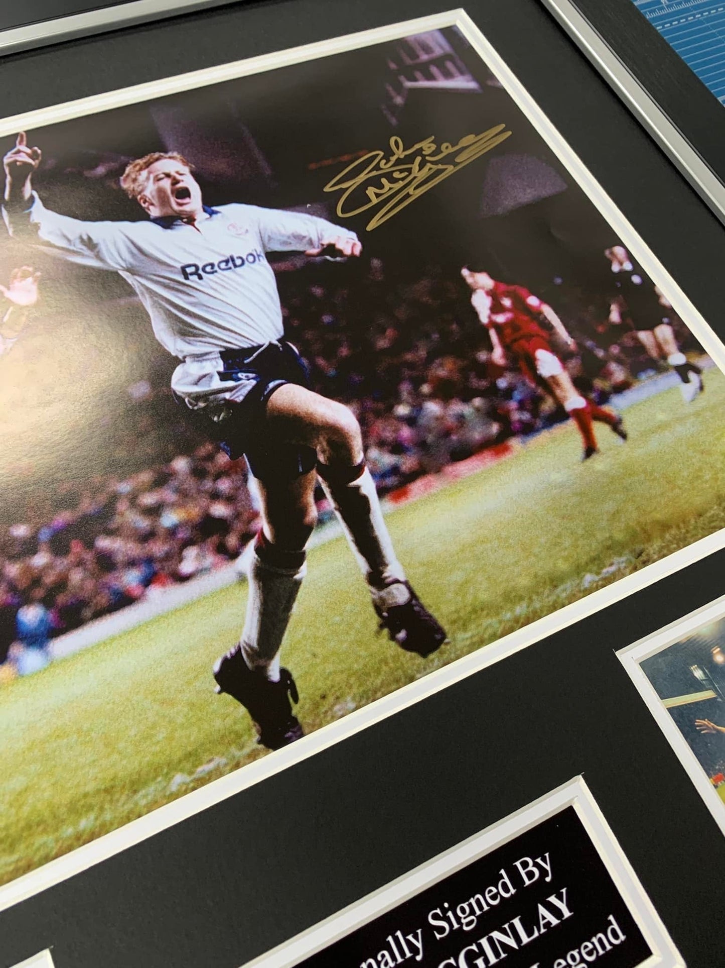 John McGinlay Bolton Wanderers signed framed photo montage white hot