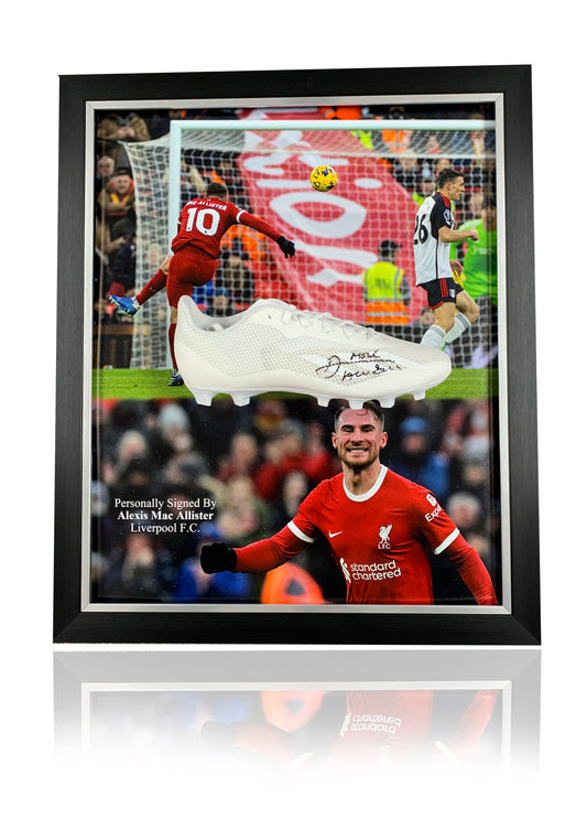 Alexis Mac Allister Liverpool hand signed framed football boot