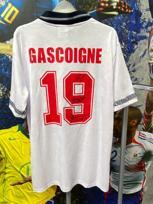 Paul Gazza Gascoigne Italia 90 signed England shirt
