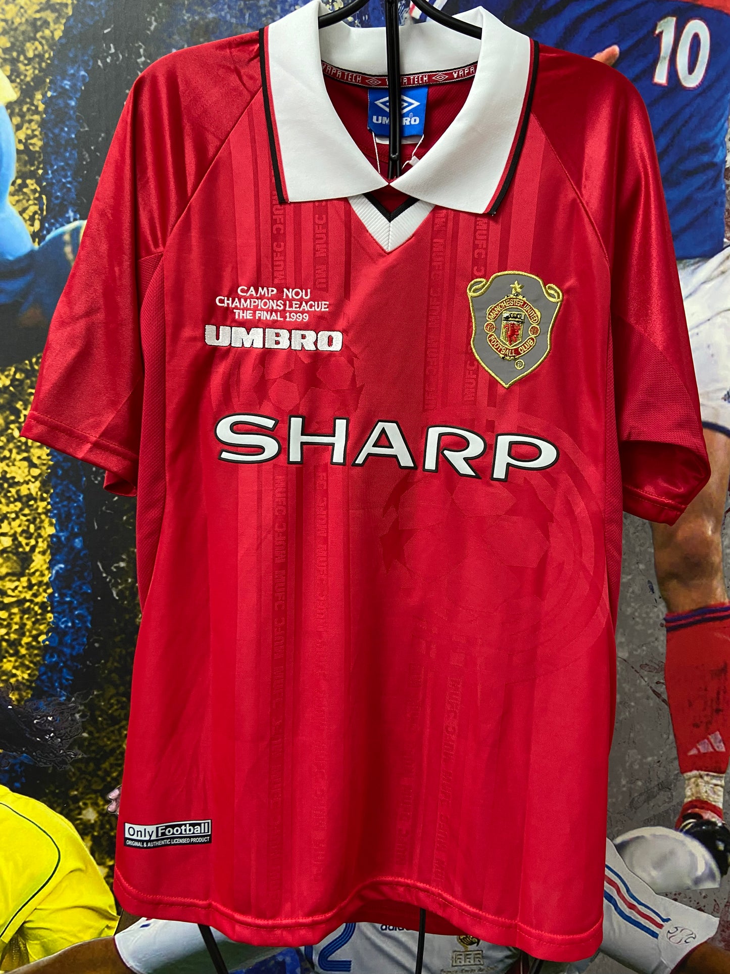 Ole Gunnar Solskjaer Signed 1999 Manchester United red champions league shirt