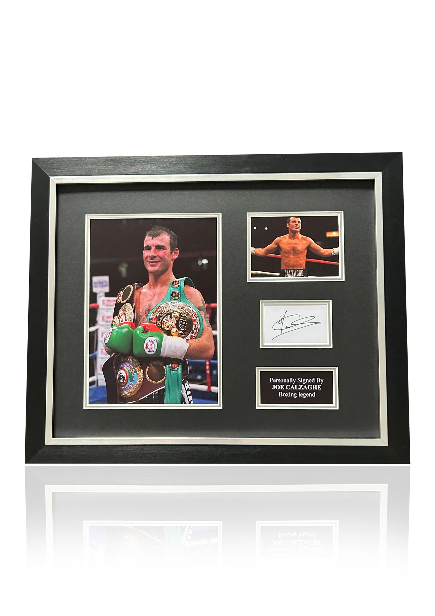Joe Calzaghe framed signed photo card montage