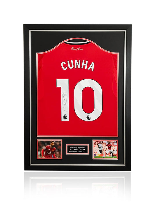 Matheus Cunha signed framed 2025-26 Manchester United shirt