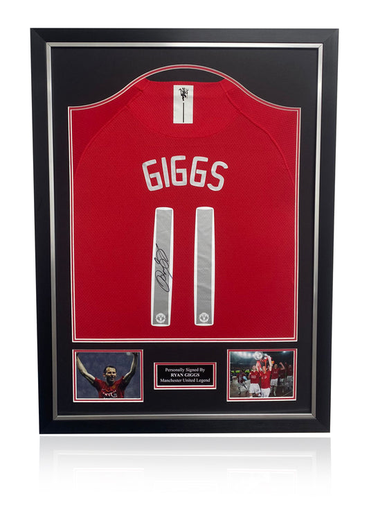 Ryan Giggs Manchester United 2008 signed framed shirt