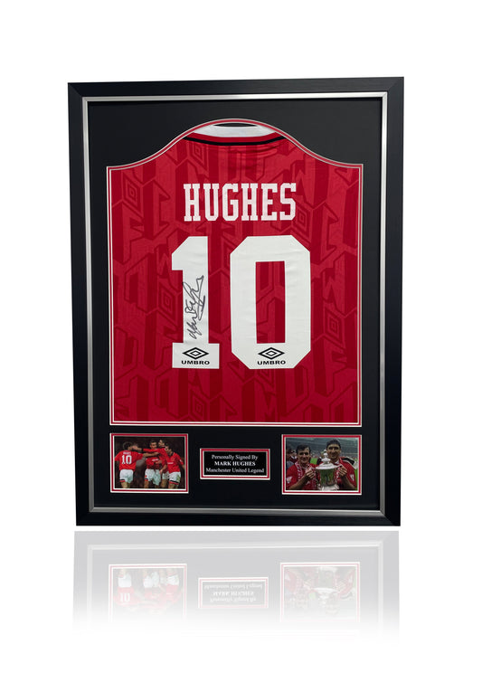 Mark Hughes signed framed Manchester United Shirt