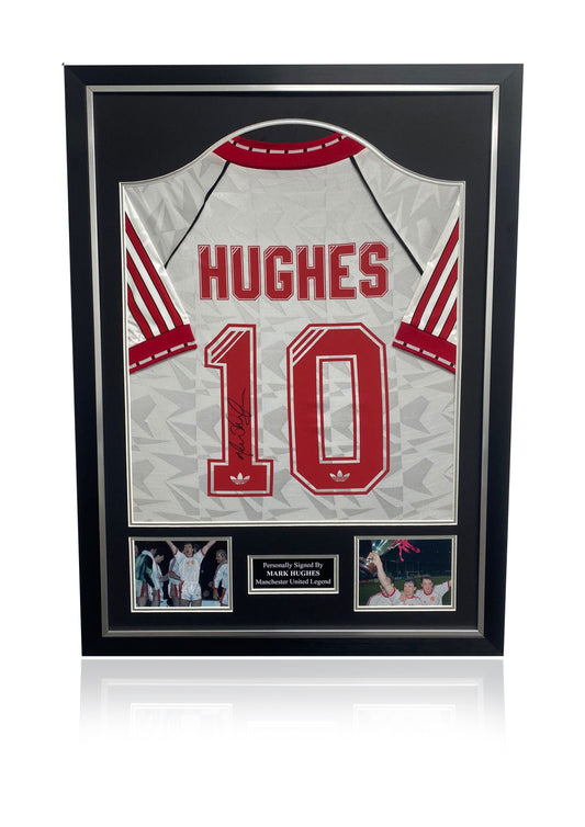 Mark Hughes signed framed 1991 CWC Manchester United Shirt