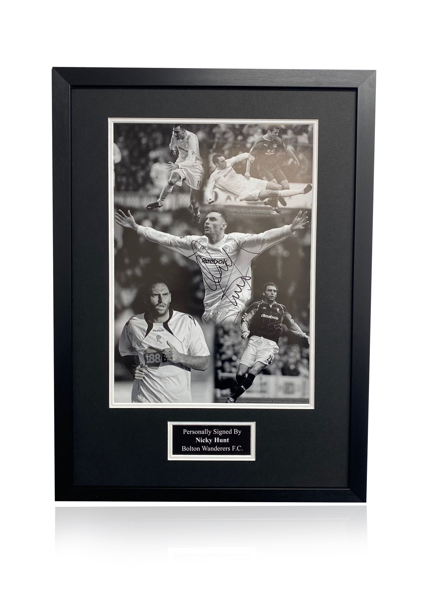 Nicky Hunt Bolton Wanderers signed framed photo montage