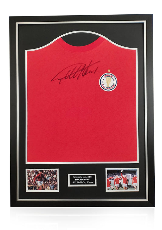 Sir Geoff Hurst signed framed England World Cup Winner Shirt