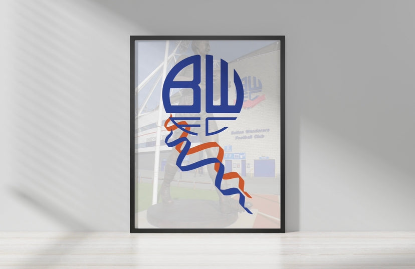 Bolton Wanderers FC retro badge crest  print