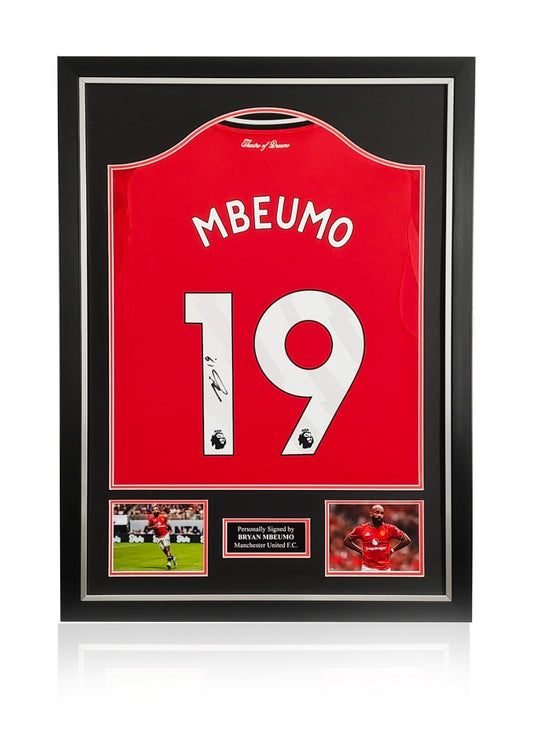 Bryan Mbeumo signed framed 2025-26 Manchester United shirt