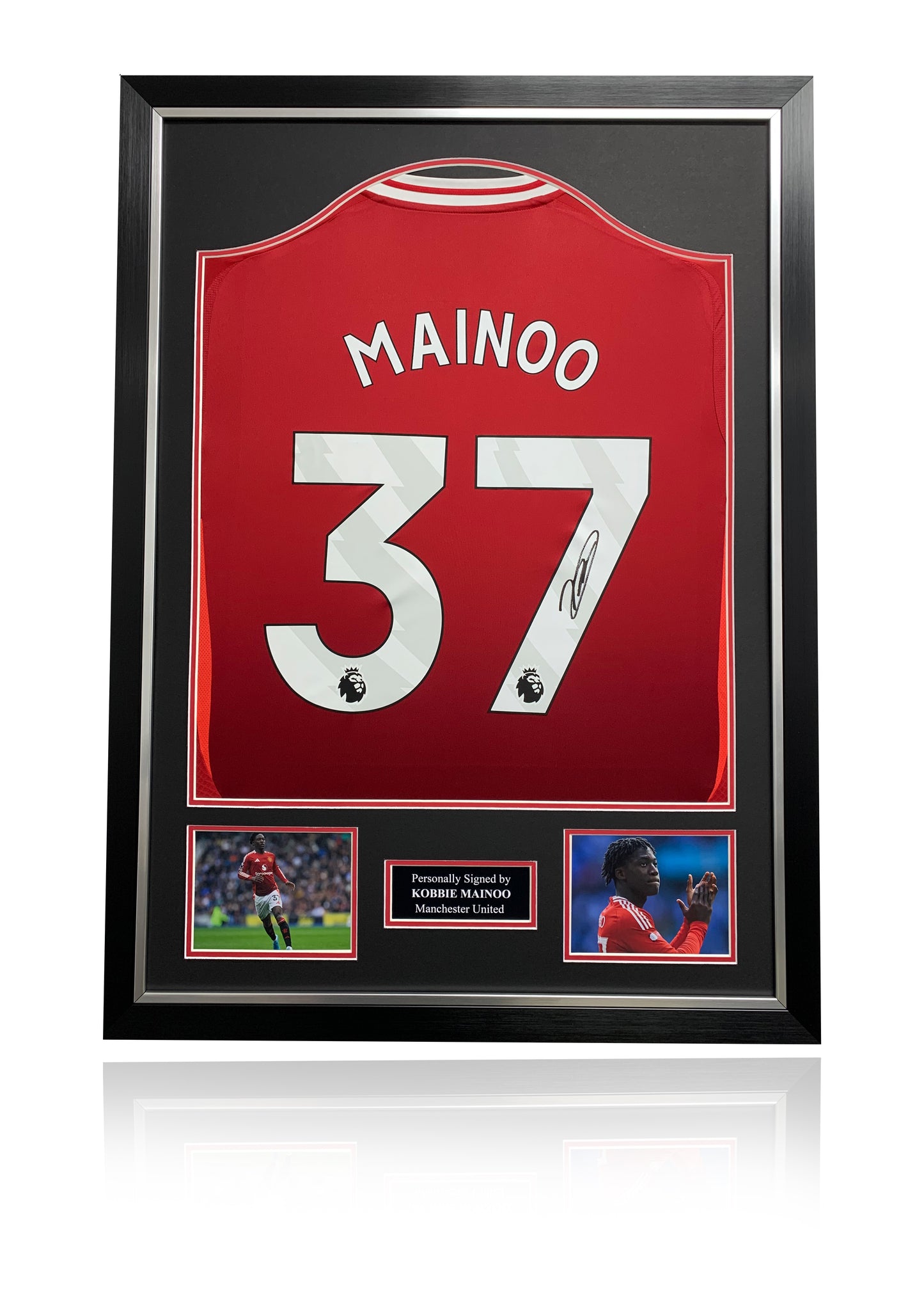 Kobbie Mainoo signed framed Manchester United shirt
