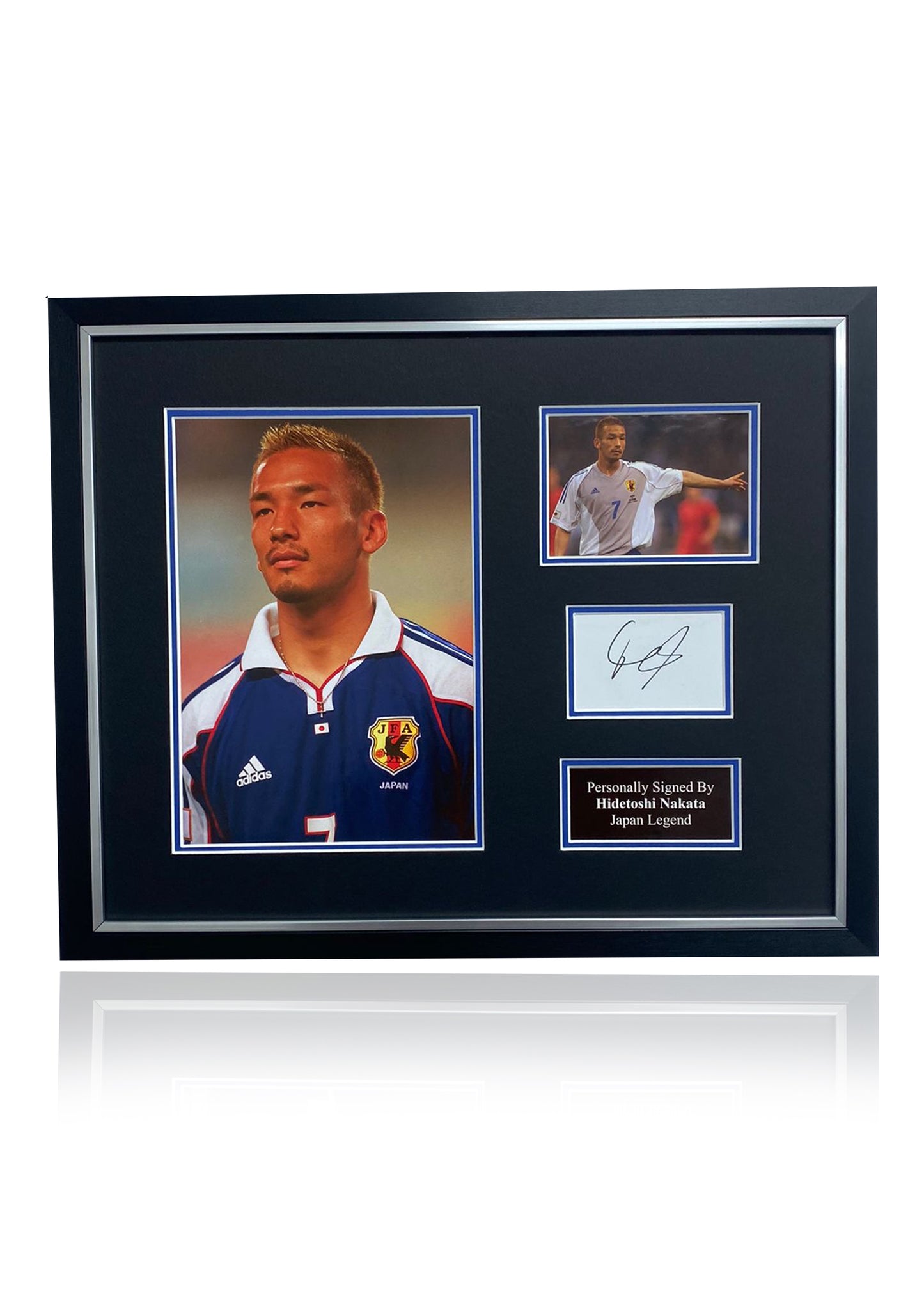 Hidetoshi Nakata Bolton Wanderers FC signed framed photo card montage