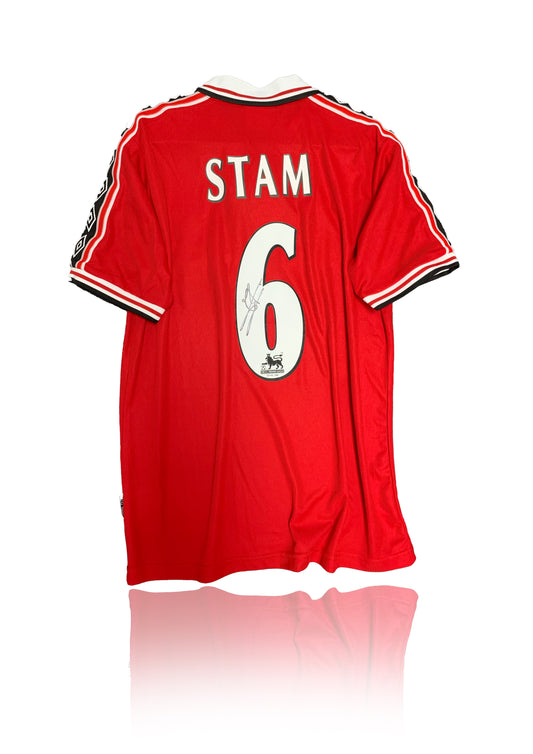 Jaap Stam Signed 1999 Manchester United red home Shirt