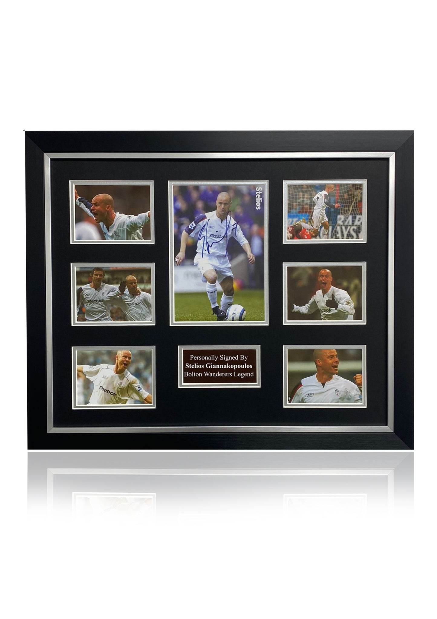 Stelios Giannakopoulos Bolton Wanderers signed framed photo montage