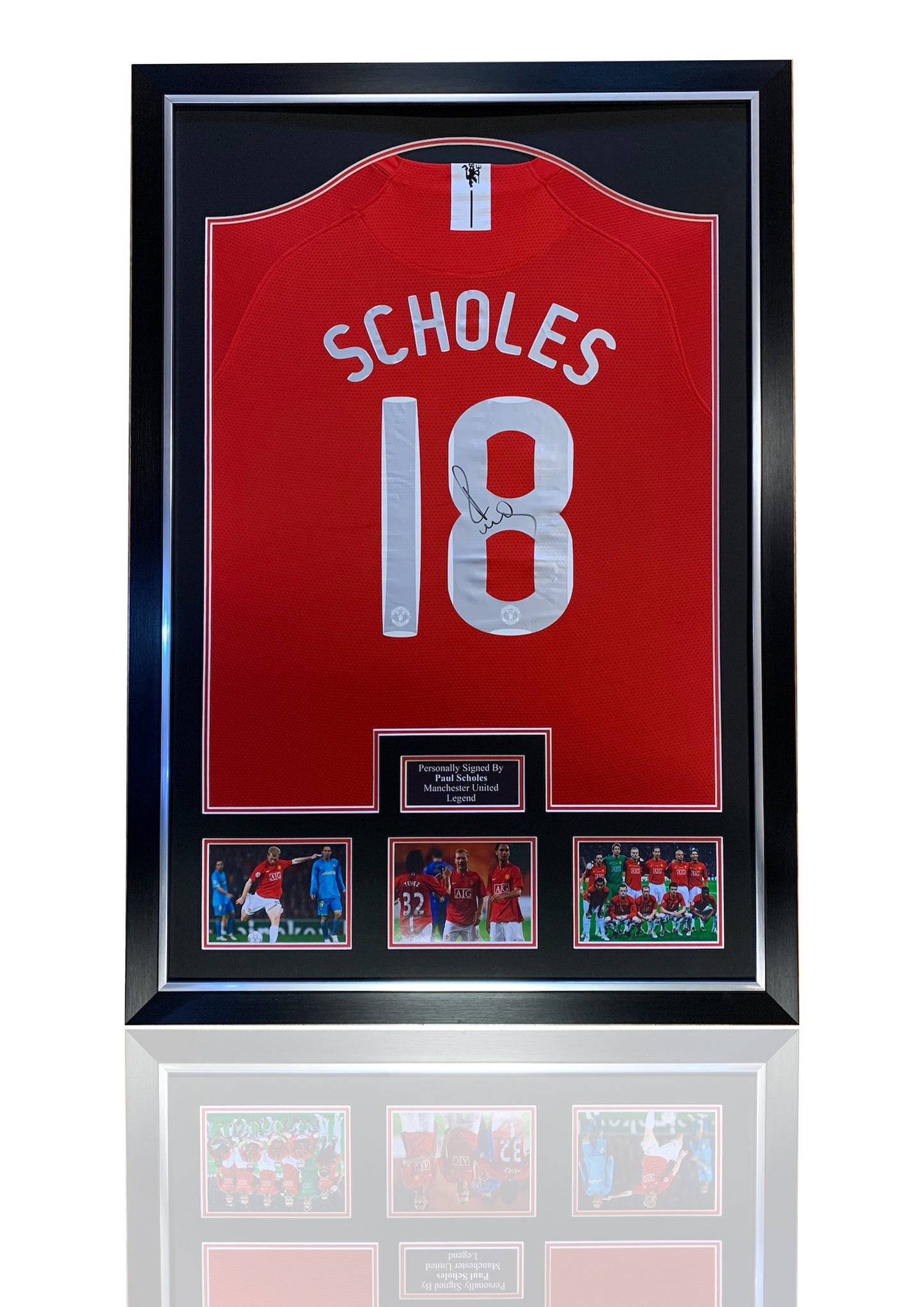 Paul Scholes signed 2008 Manchester United shirt deluxe frame