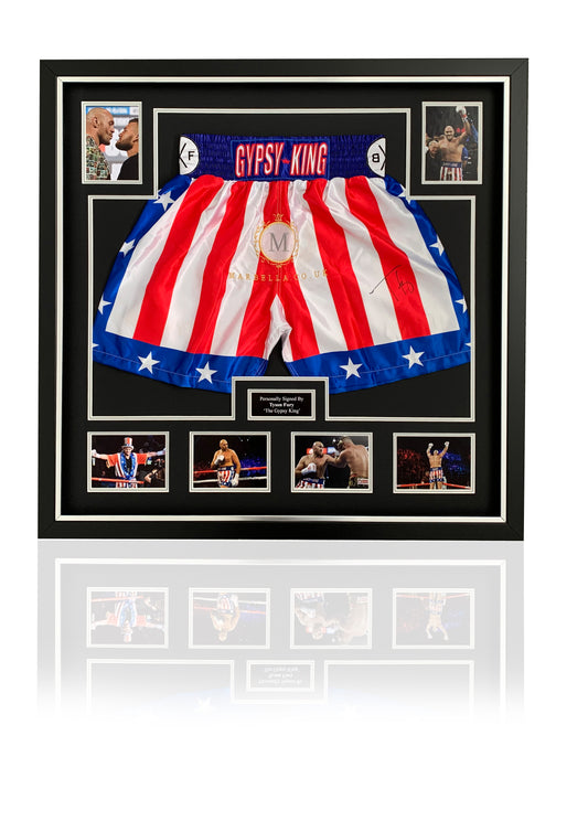 Tyson Fury The Gypsy King signed boxing shorts frame