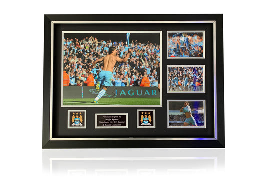 Sergio Aguero framed signed photo montage