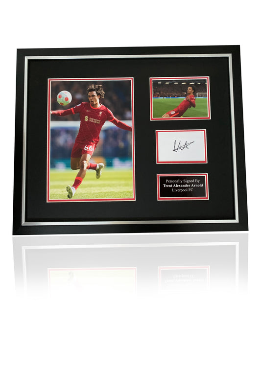 Trent Alexander Arnold signed framed Liverpool FC photo card montage LFC