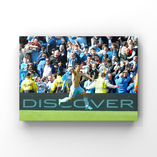 Sergio Aguero celebration unsigned poster