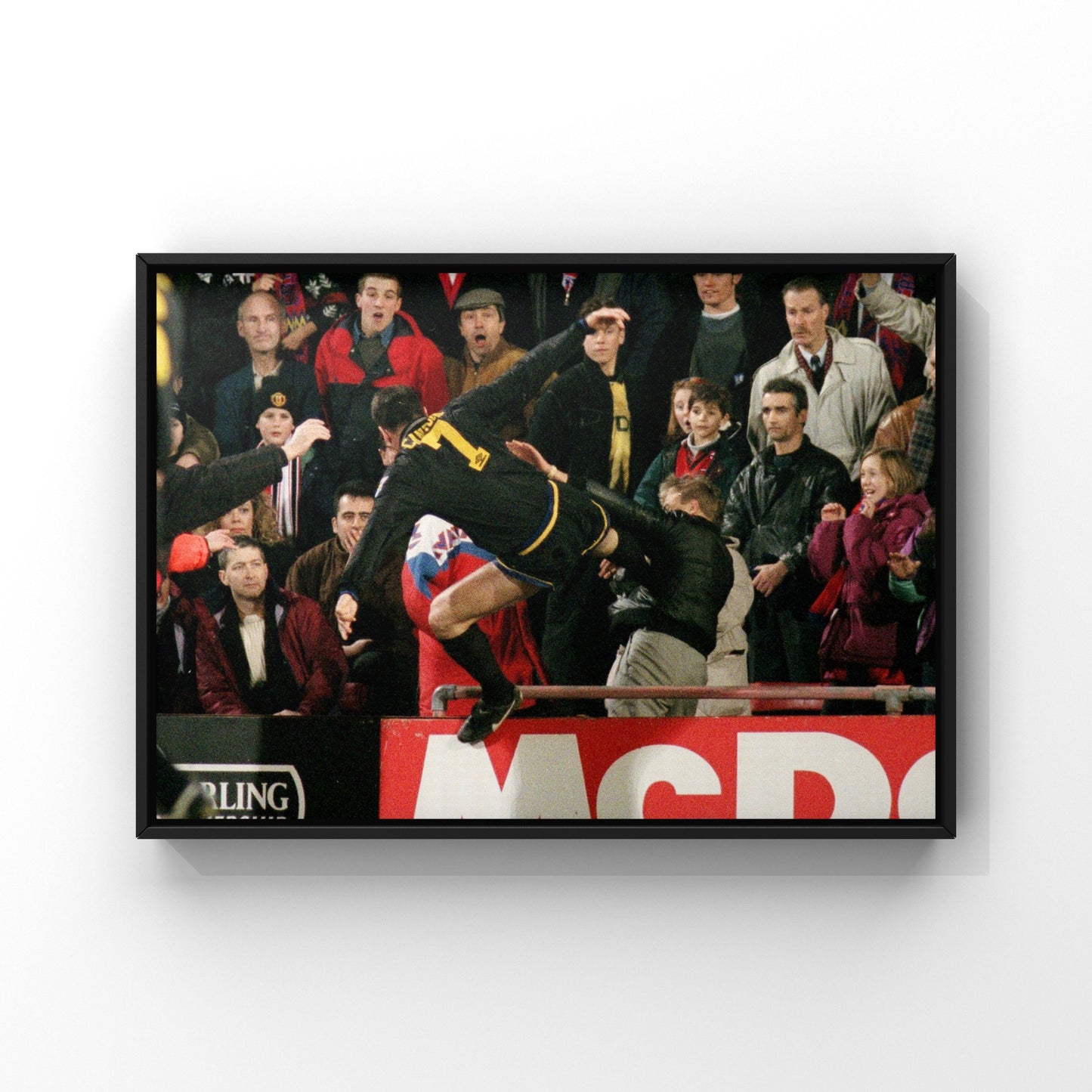 Eric Cantona kung fu kick unsigned poster