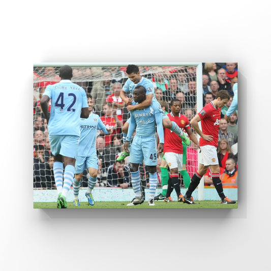 Balotelli why always me Aguero unsigned poster