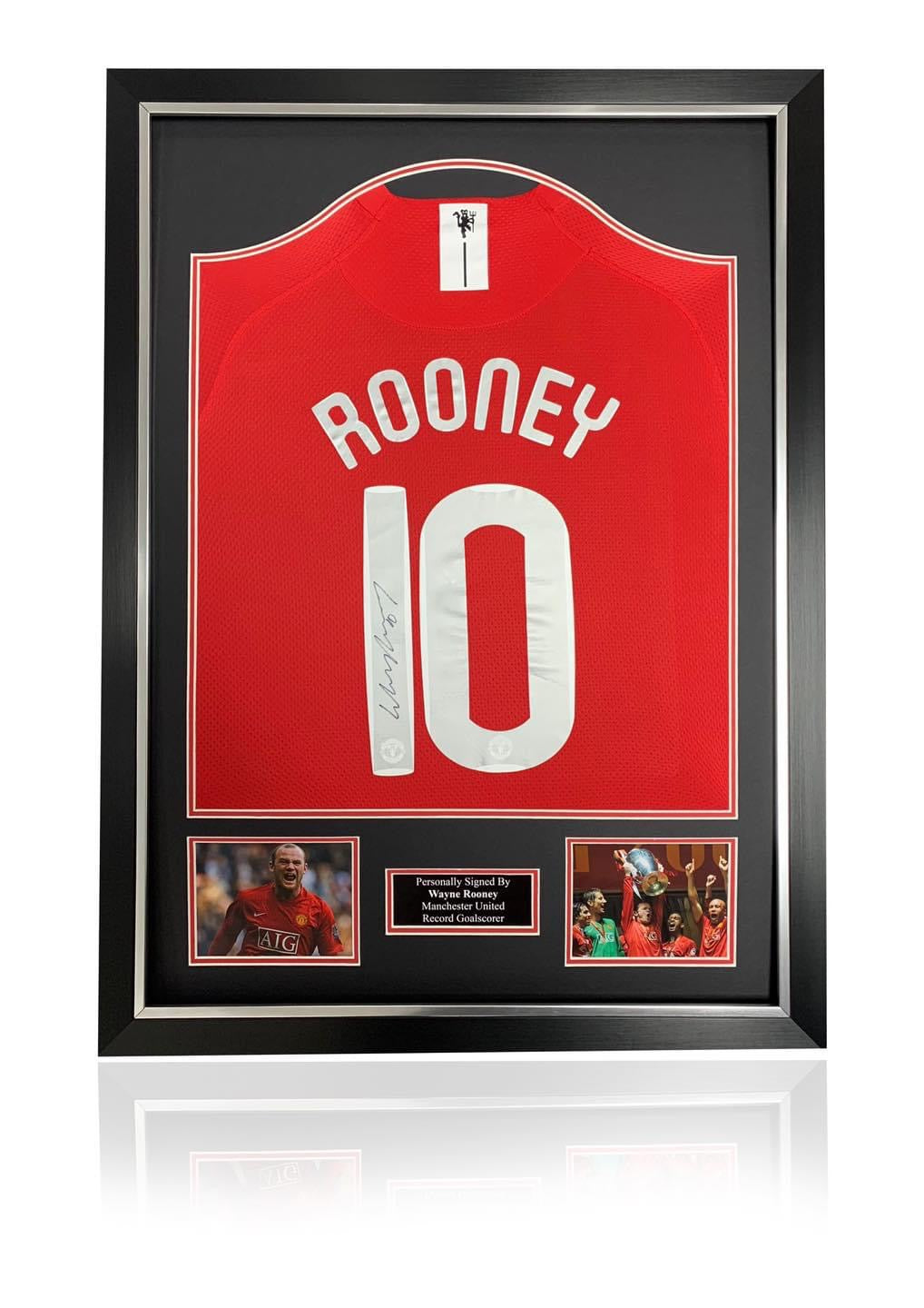 Wayne Rooney 2008 Manchester United signed framed shirt