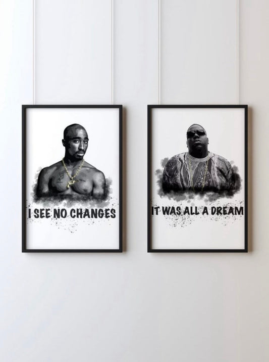 2pac and Biggie hip hop print