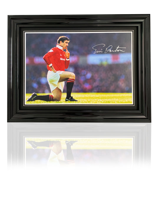 Eric Cantona signed framed Manchester United large photo