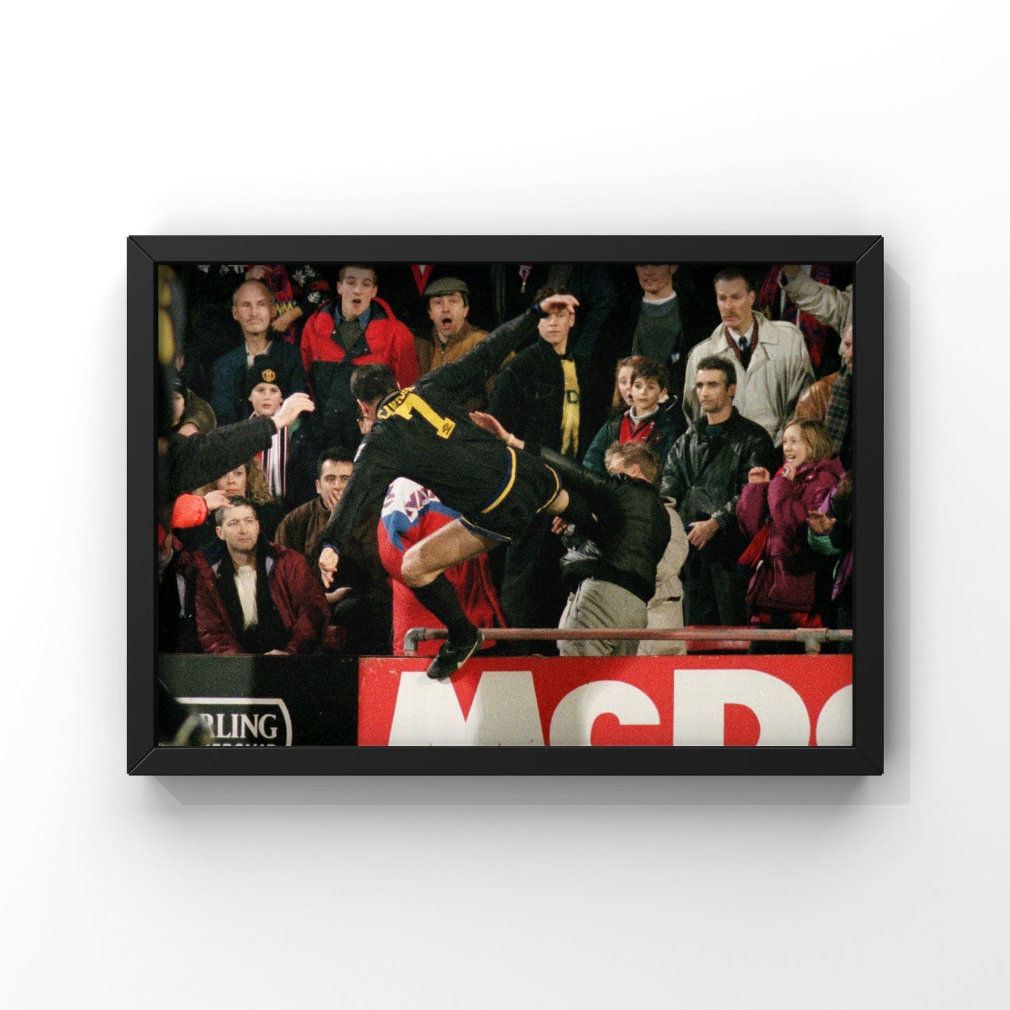 Eric Cantona kung fu kick unsigned poster