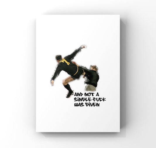 Eric Cantona Manchester United kung fu kick fan print