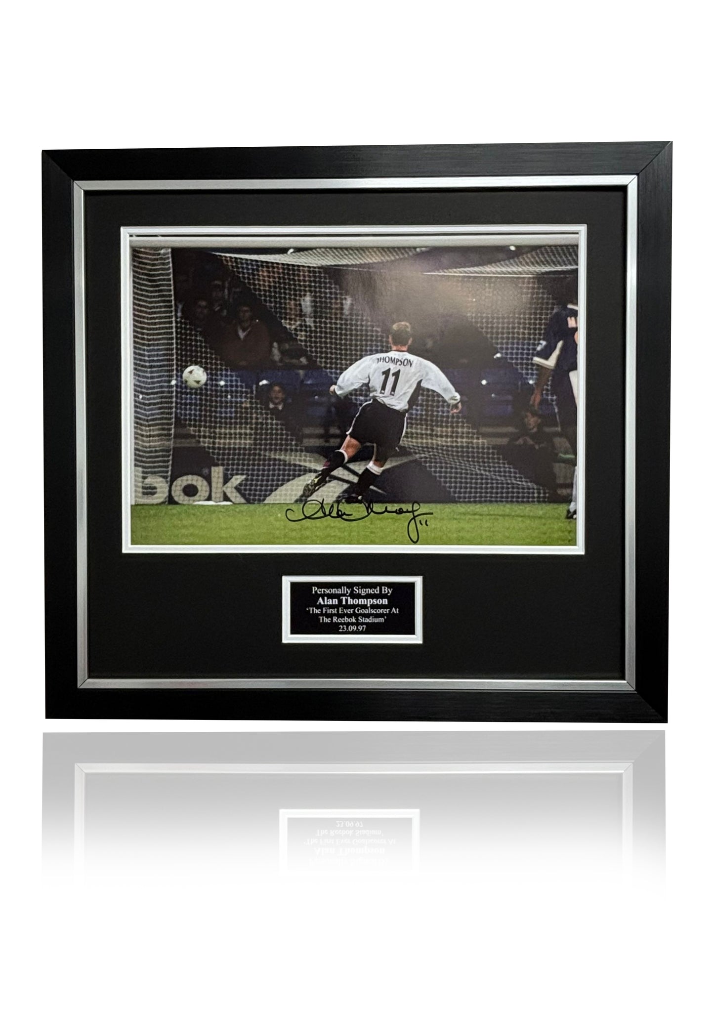 Alan Thompson Bolton Wanderers F.C. hand signed framed photo first goal at Reebok