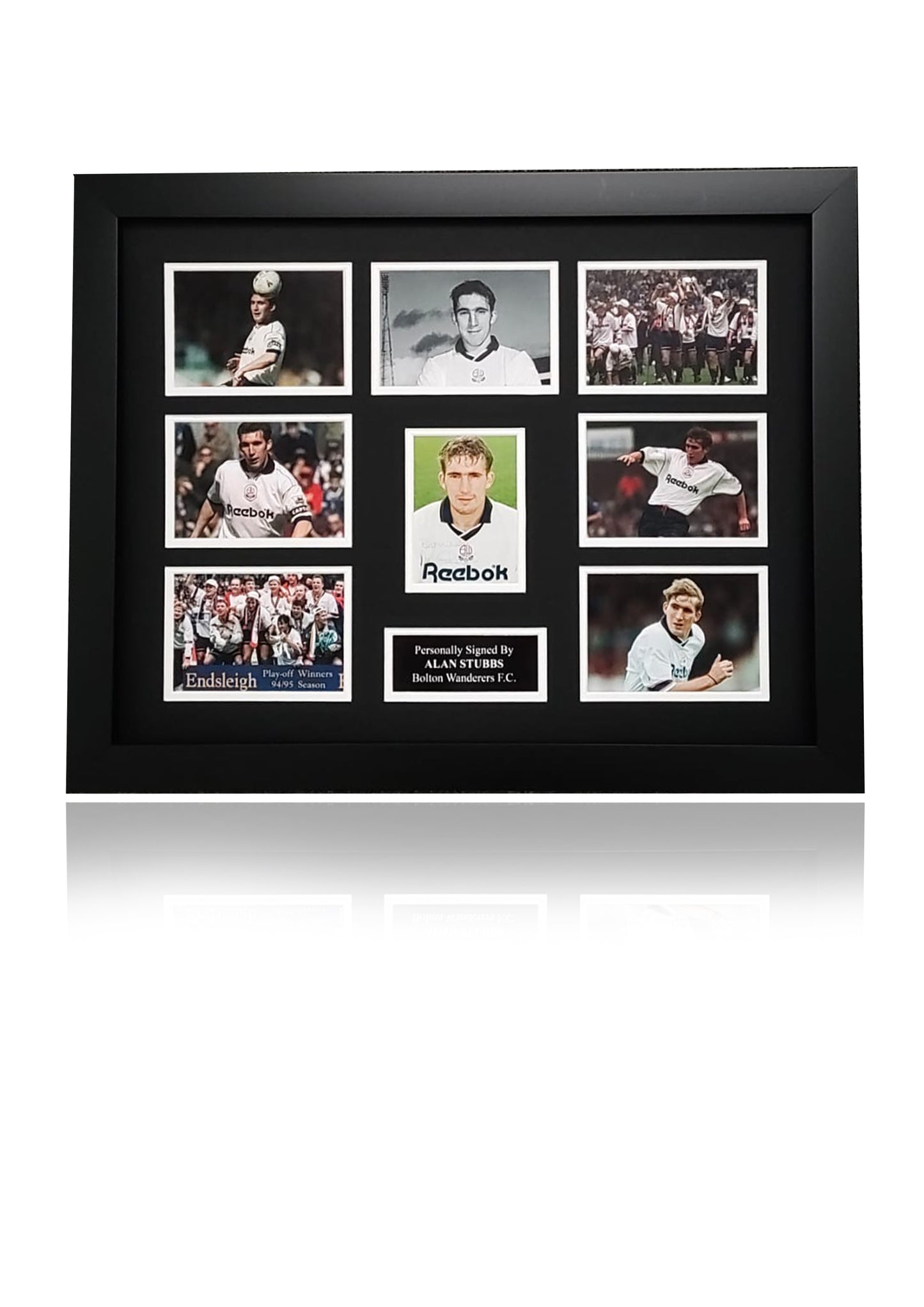 Alan Stubbs Bolton Wanderers FC hand signed framed photo montage