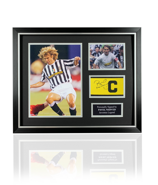 Pavel Nedved signed framed Juventus captains armband