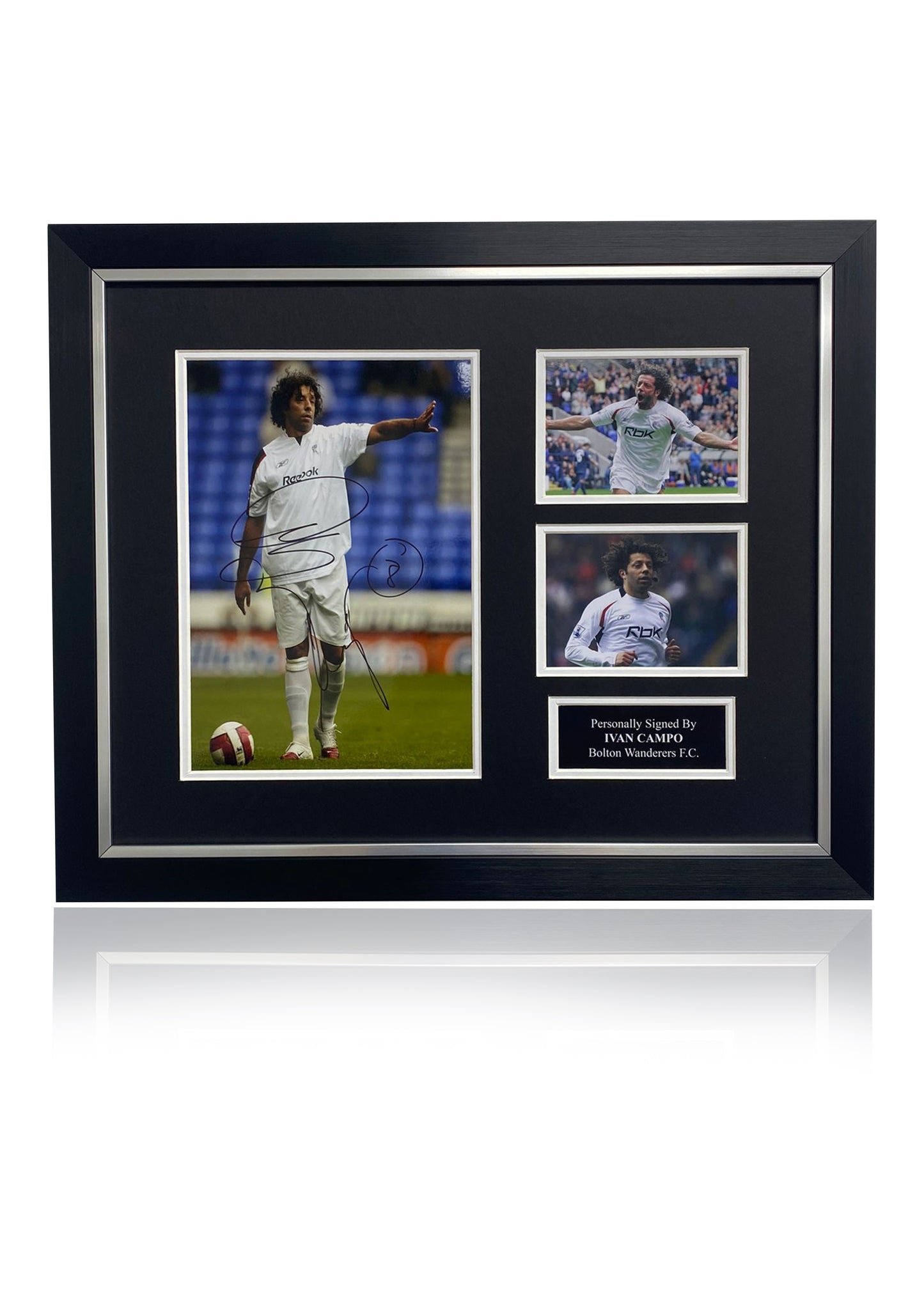 Ivan Campo signed framed photo Bolton Wanderers montage