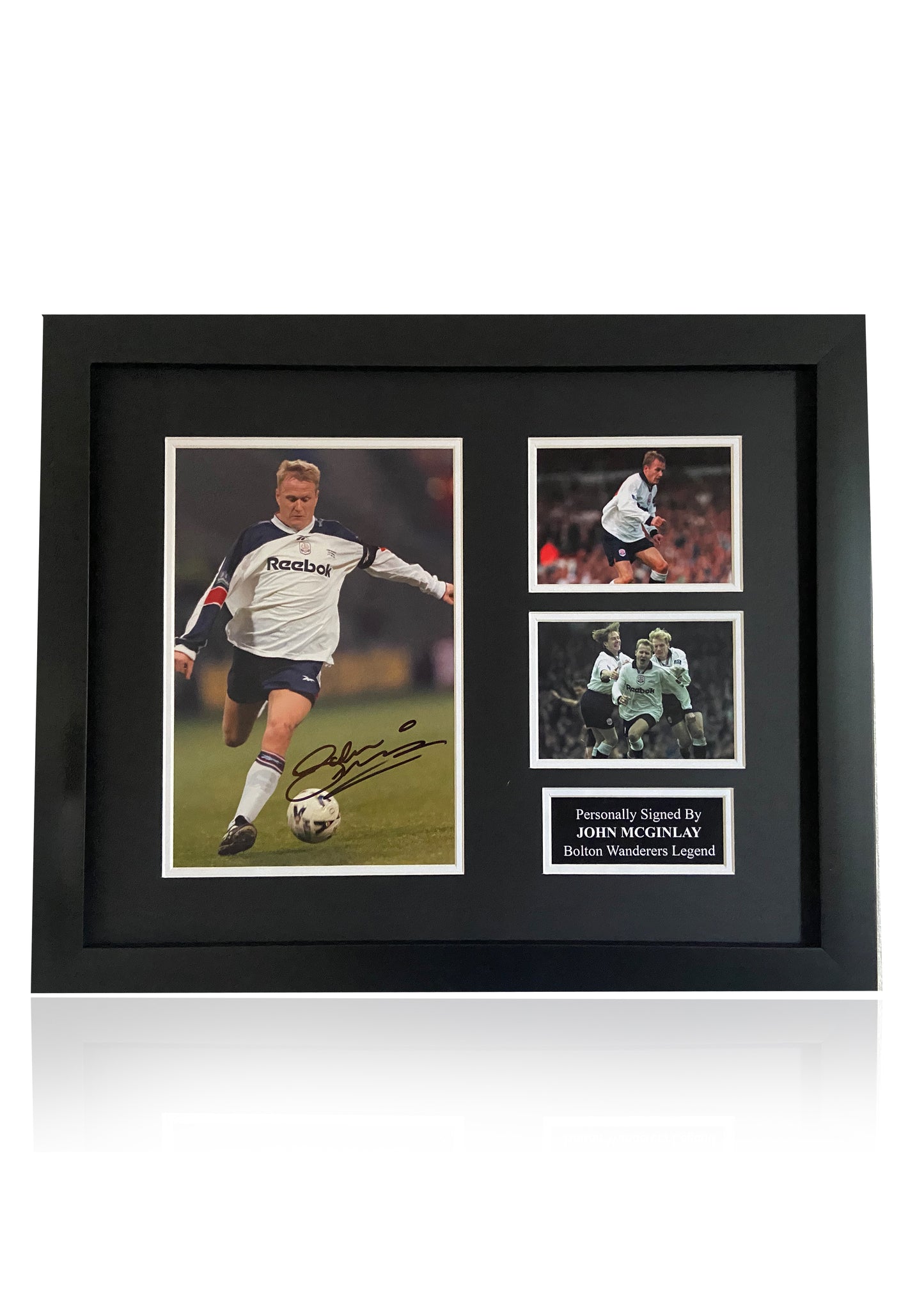 John McGinlay Bolton Wanderers signed framed photo montage