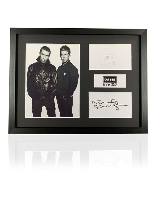 Liam and Noel Gallagher Oasis live 25 framed memorabilia