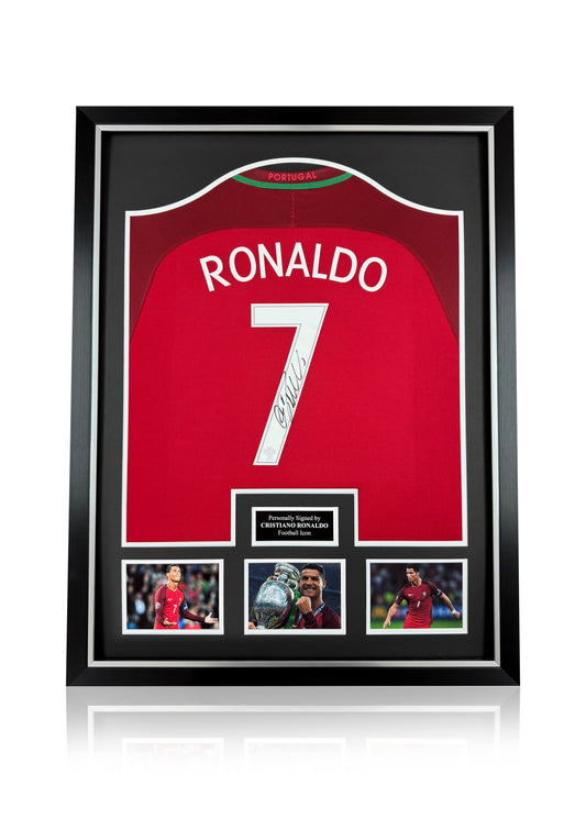 Cristiano Ronaldo Portugal signed framed football shirt