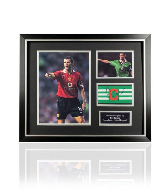 Roy Keane signed framed Manchester United captains armband