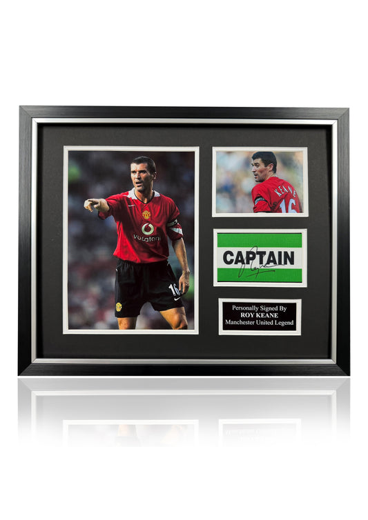 Roy Keane signed framed Manchester United captains armband