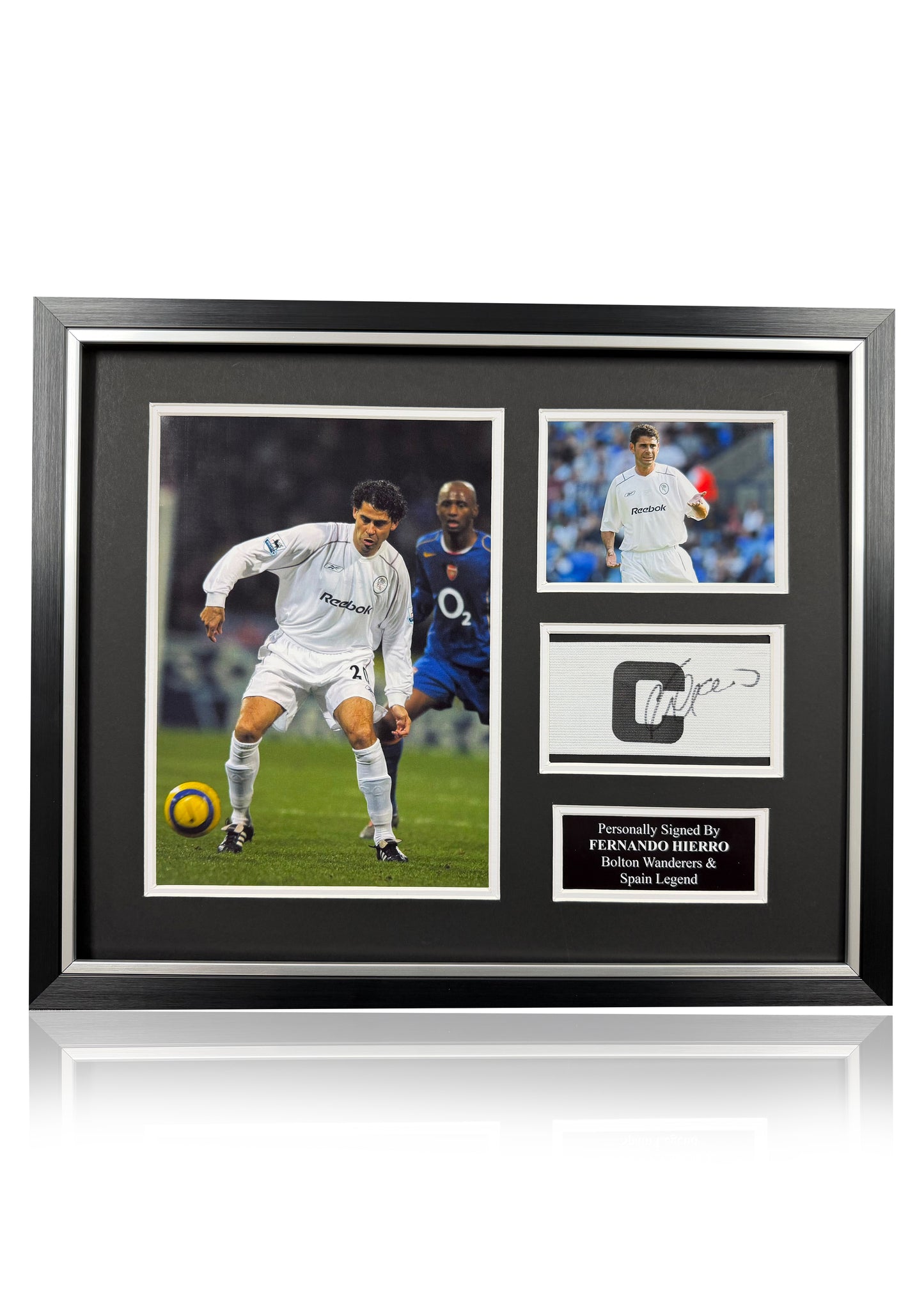 Fernando Hierro signed framed Bolton Wanderers captains armband